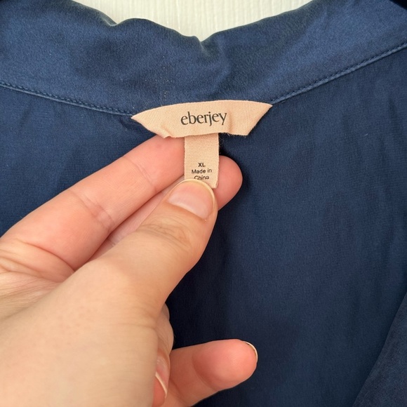 Eberjey Inez Washable Silk Short Pajamas XL Navy Champagne Loungewear FULL SET - Picture 6 of 13